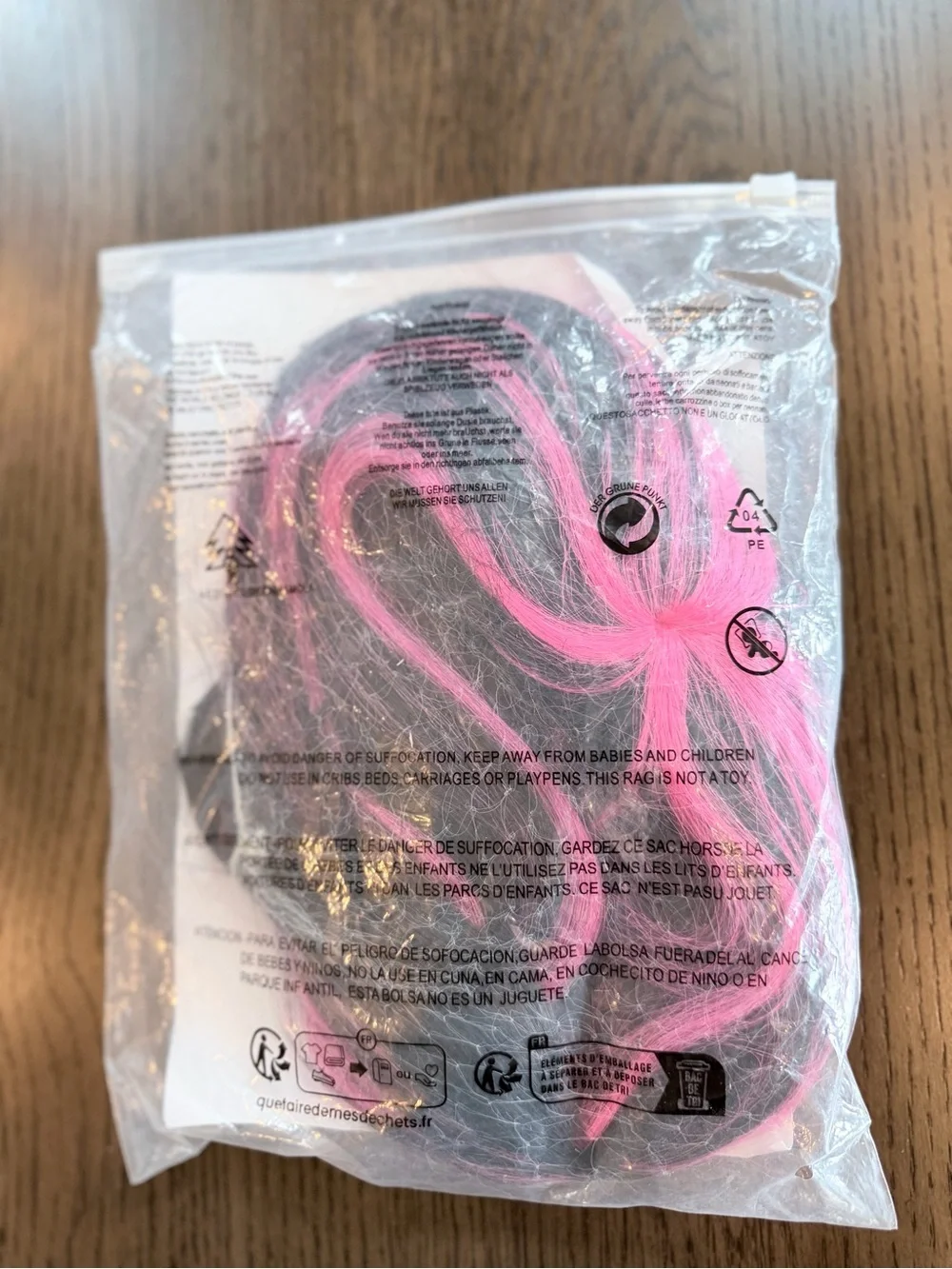 NWT Witch Morticia Long Pink-Black Costume Wig